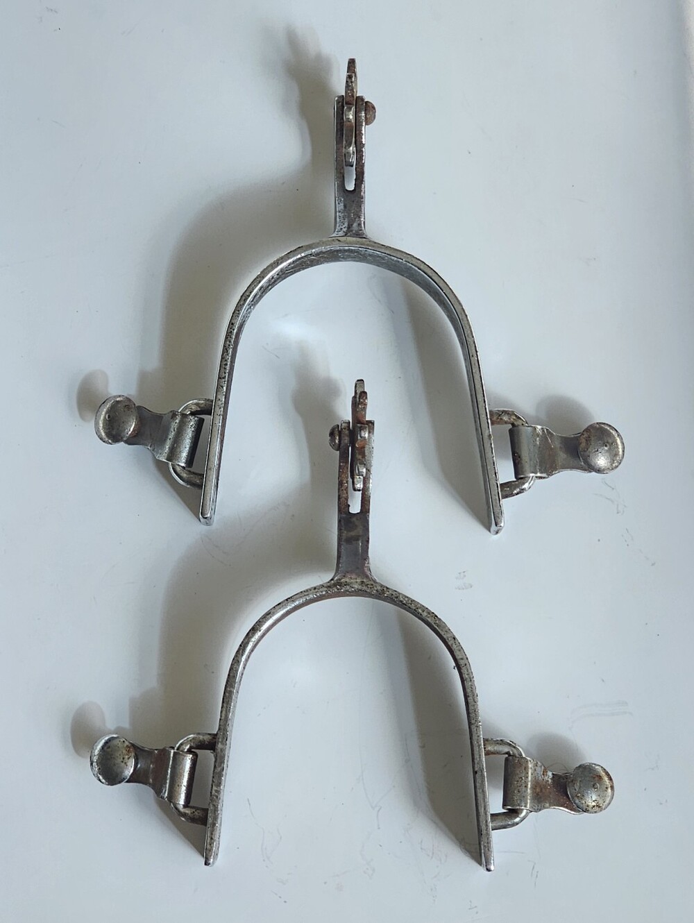 Vintage Heavy Chrome Working Pair of Spurs Western Cowboy Korea